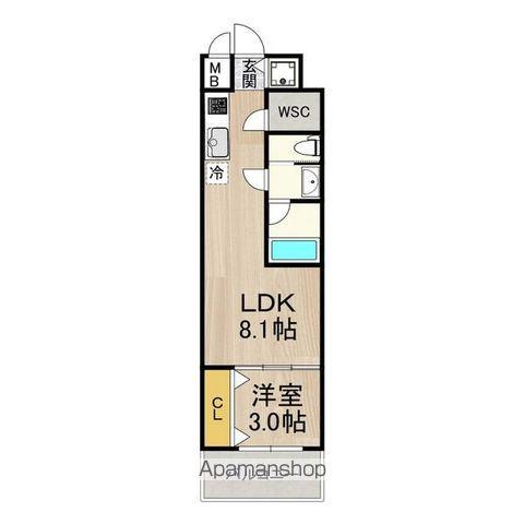 セノアタワー泉(1LDK/7階)の間取り写真
