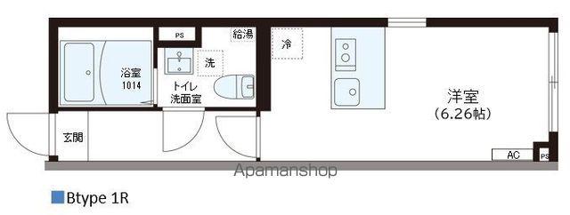 レピュア錦糸町レジデンスⅡ(ワンルーム/2階)の間取り写真