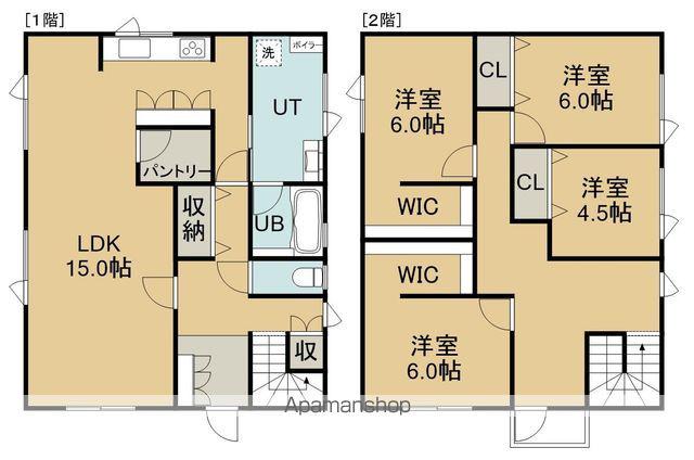 函館市電本線湯川線 昭和橋駅 徒歩7分 2階建 築5年(4LDK)の間取り写真