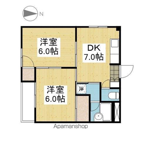 今岡ハイツ(2DK/2階)の間取り写真