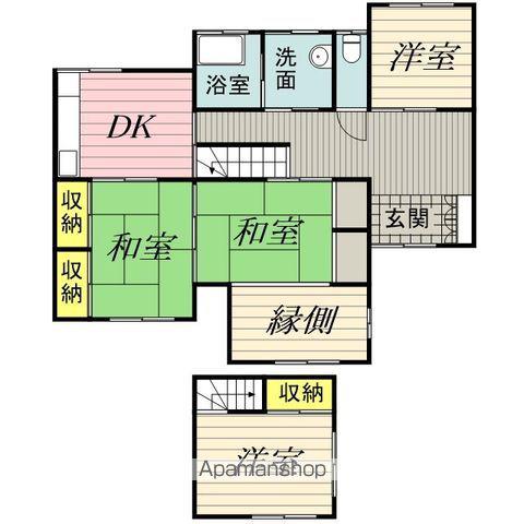 西日本鉄道甘木線 上浦駅 徒歩7分 2階建 築49年(4DK)の間取り写真