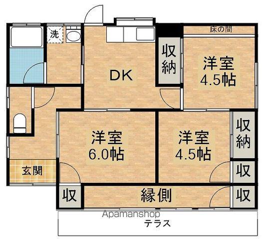 鹿児島県鹿屋市 1階建 築43年(3DK)の間取り写真