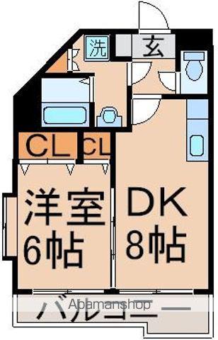 シェソワ(1DK/2階)の間取り写真