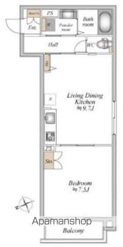 ザ・フォレスト立川(1LDK/2階)の間取り写真