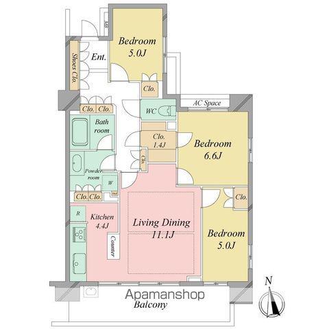 パークホームズ新松戸駅前(3LDK/3階)の間取り写真