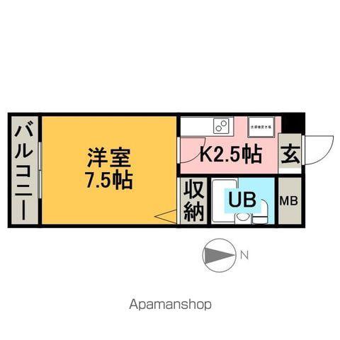 デューク土岐(1K/1階)の間取り写真