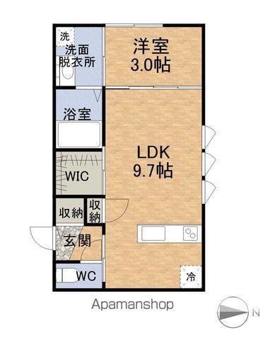 インテグラル京町(1LDK/1階)の間取り写真