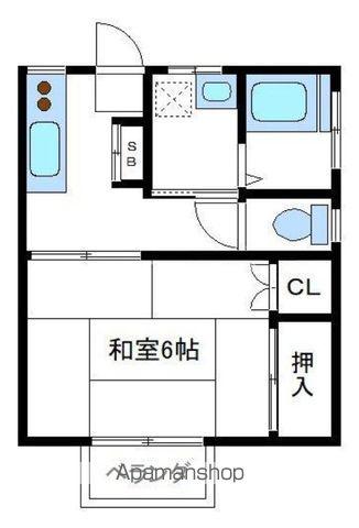 ハイム長谷川(1K/2階)の間取り写真