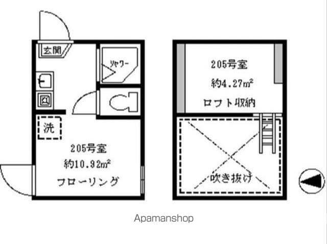フェリスキング(ワンルーム/2階)の間取り写真