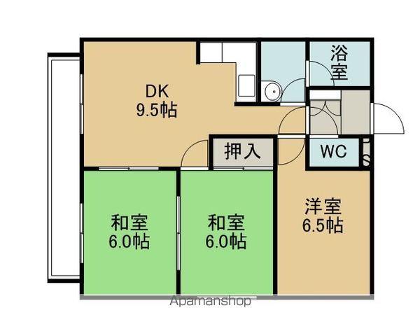 パレスオーカン(3DK/3階)の間取り写真