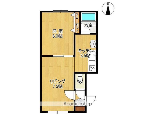 ユースハイム(1LDK/2階)の間取り写真