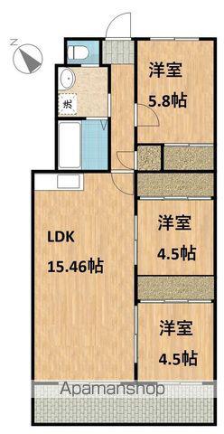 スカイハイツ麻生2号棟(3LDK/3階)の間取り写真