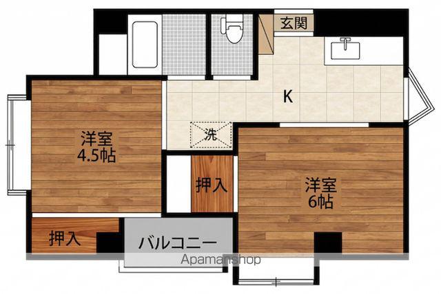 コーポ寄附町(2K/4階)の間取り写真