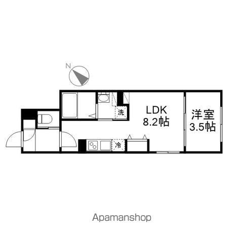 LUORE黒川イースト(1LDK/3階)の間取り写真