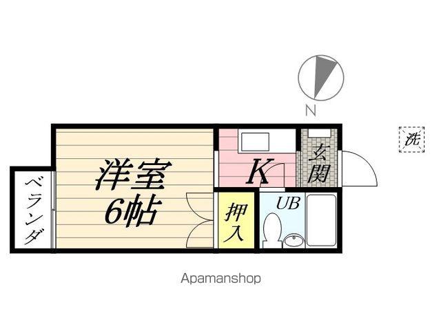 霞台ハイツ(1K/2階)の間取り写真
