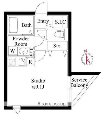 ザ・シティレジデンス新宿(ワンルーム/3階)の間取り写真