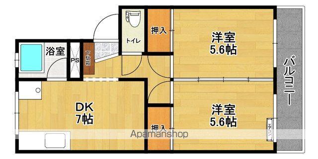 MARUCO香久池(2DK/4階)の間取り写真