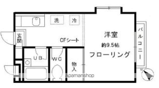 ウィンドフォート(ワンルーム/2階)の間取り写真