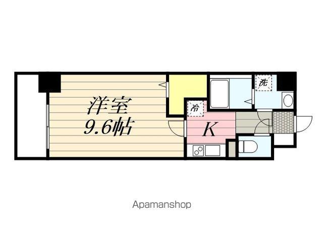 LUXCAS FUKUOKA イースト(1K/2階)の間取り写真