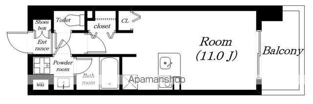 エルミナリゾート南草津(ワンルーム/9階)の間取り写真