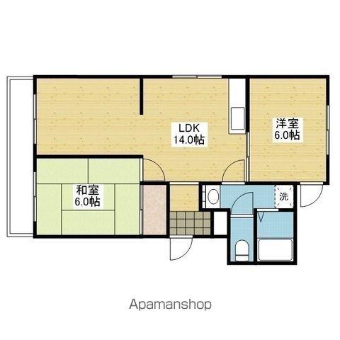 メゾン21(2LDK/1階)の間取り写真