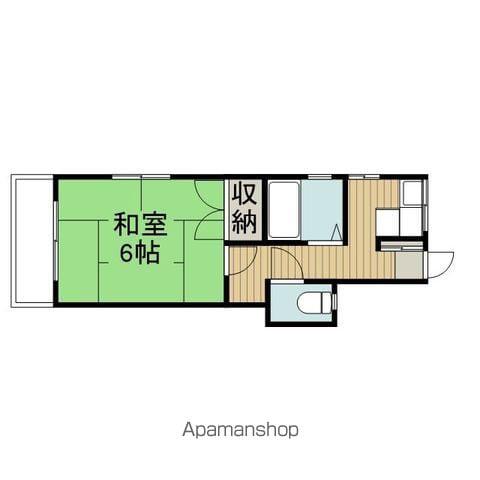 第2かずさ荘(1K/1階)の間取り写真