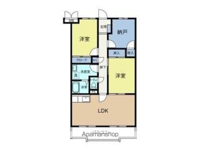 長屋マンション(2LDK/1階)の間取り写真