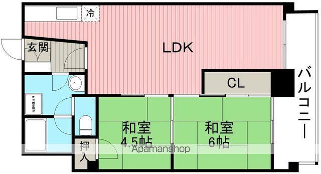 豊中グランドハイツ(2LDK/8階)の間取り写真