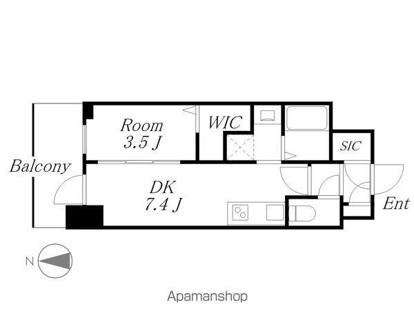 エステムコート名古屋TWIN ウエスト(1DK/15階)の間取り写真