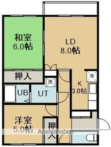 とちぎマンション(2LDK/3階)の間取り写真
