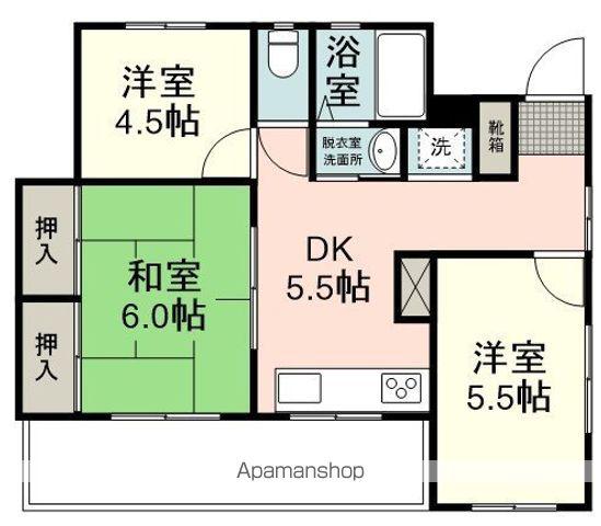 ぺティハイツ(3DK/3階)の間取り写真