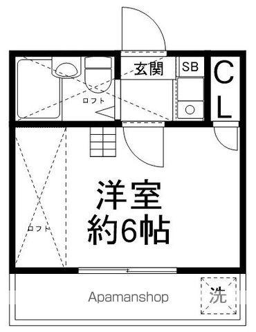 TWINA(1K/2階)の間取り写真