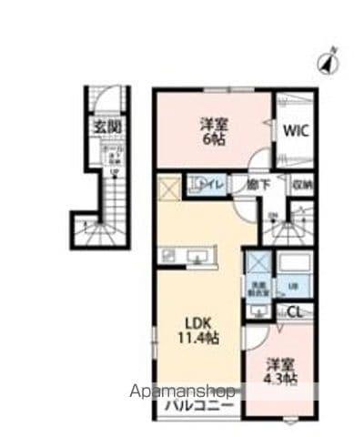 リーブルファイン新柏(2LDK/2階)の間取り写真
