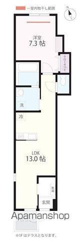 QUIET CRAB HOUSE TOGETHER新子安(1LDK/1階)の間取り写真