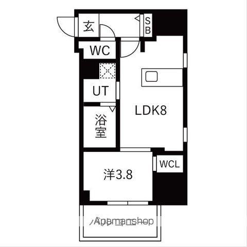 ザ・レジデンスパーク栄(1LDK/5階)の間取り写真