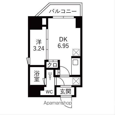 TRADIS森下(1DK/2階)の間取り写真