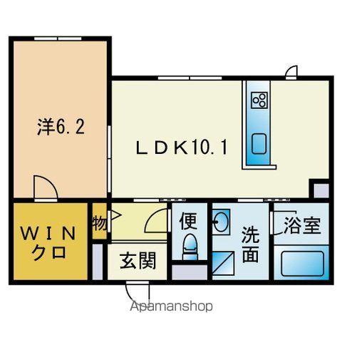 GENIUS大橋(1LDK/1階)の間取り写真