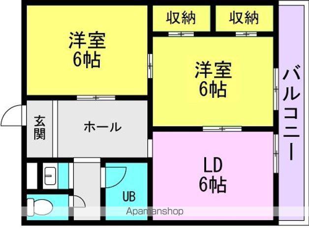 メゾンリブレーン(2DK/2階)の間取り写真