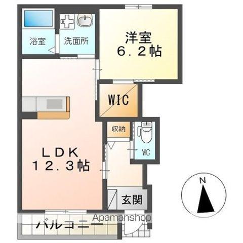 神栖市大野原アパート(1LDK/1階)の間取り写真