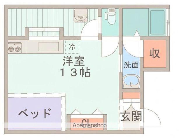 南雑賀イースト(1K/1階)の間取り写真