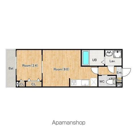 ジーメゾン松戸六実ディア(1LDK/2階)の間取り写真