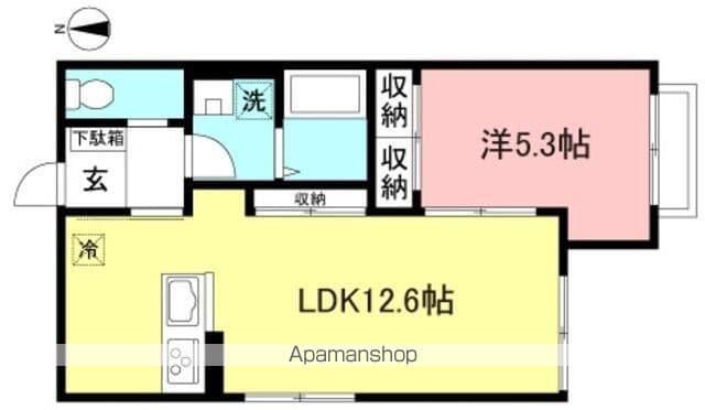 CHIFFON深大寺(1LDK/2階)の間取り写真