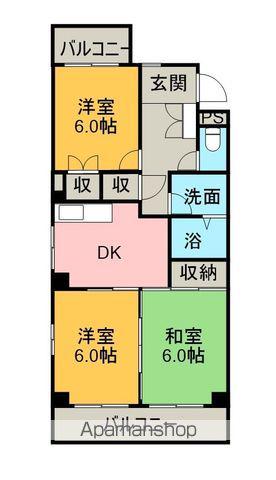サンライズ・タケソウ(3DK/1階)の間取り写真