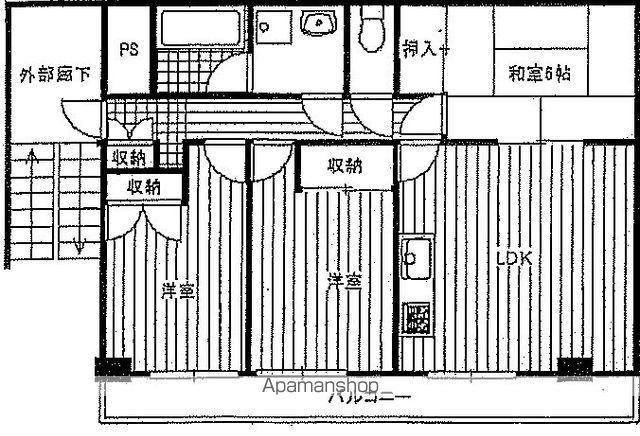 ツインヴィラ八柱Ⅱ(3LDK/1階)の間取り写真