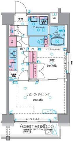 ジェノヴィア浅草Ⅵスカイガーデン(1LDK/5階)の間取り写真