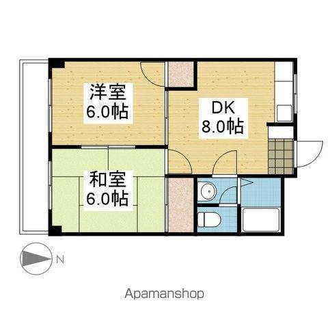 空港サヤハイツ(2DK/3階)の間取り写真
