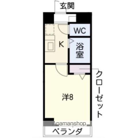 カーサ内山(1K/1階)の間取り写真