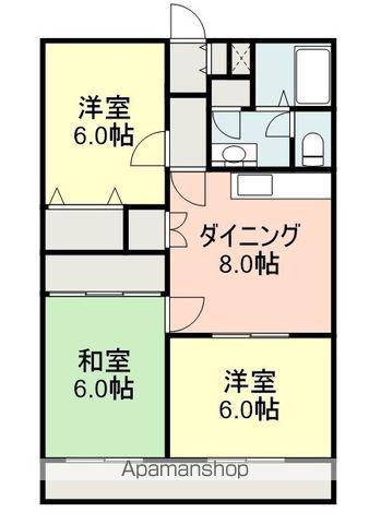 フェアウェードライブⅠ(3DK/3階)の間取り写真