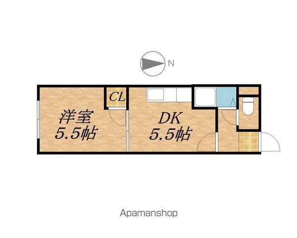 TINYSQUARE 2(1DK/3階)の間取り写真