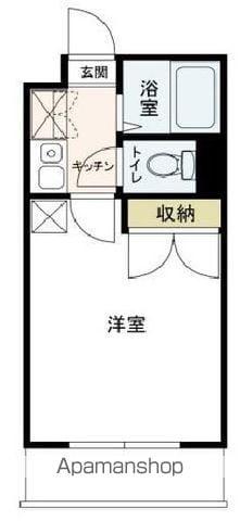 LILY浜野(1K/2階)の間取り写真